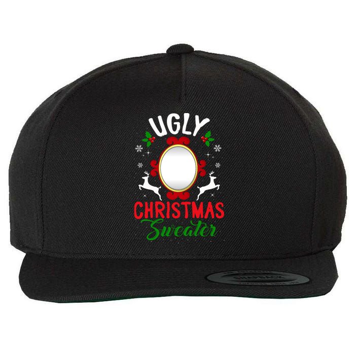 Funny Ugly Christmas Sweater With Mirror Wool Snapback Cap