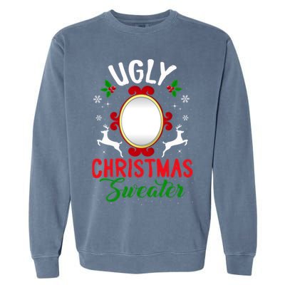 Funny Ugly Christmas Sweater With Mirror Garment-Dyed Sweatshirt