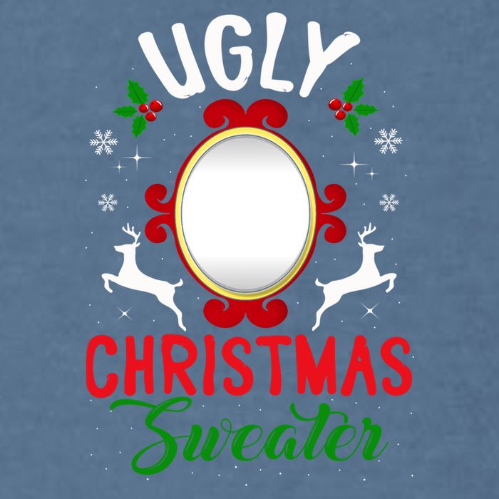 Funny Ugly Christmas Sweater With Mirror Garment-Dyed Sweatshirt