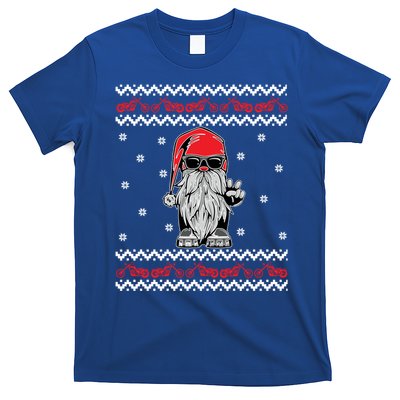 Funny Ugly Christmas Biker Gnome Motorcycle Lover Gift Xmas Gift T-Shirt