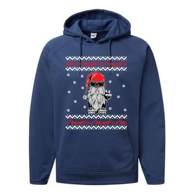 Funny Ugly Christmas Biker Gnome Motorcycle Lover Gift Xmas Gift Performance Fleece Hoodie