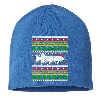 Funny Ugly Christmas Fishing Pike Xmas Fisher Pattern Cute Gift Sustainable Beanie