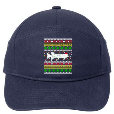 Funny Ugly Christmas Fishing Pike Xmas Fisher Pattern Cute Gift 7-Panel Snapback Hat