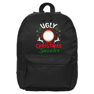 Funny Ugly Christmas Sweater With Mirror 16 in Basic Backpack