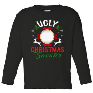 Funny Ugly Christmas Sweater With Mirror Toddler Long Sleeve Shirt