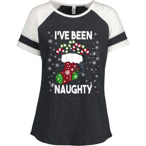 Funny Ugly Couples Christmas IVe Been Naughty Gift Enza Ladies Jersey Colorblock Tee