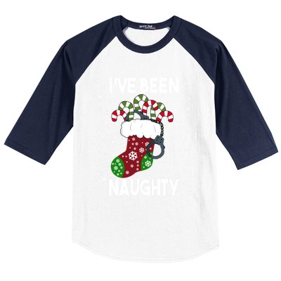 Funny Ugly Couples Christmas IVe Been Naughty Gift Baseball Sleeve Shirt