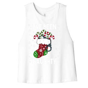 Funny Ugly Couples Christmas IVe Been Naughty Gift Women's Racerback Cropped Tank