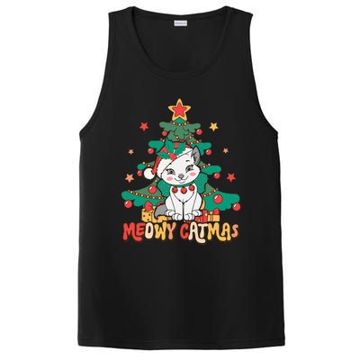 Funny Ugly Christmas Sweater Meowy Catmas Merry Catmas Girls  PosiCharge Competitor Tank