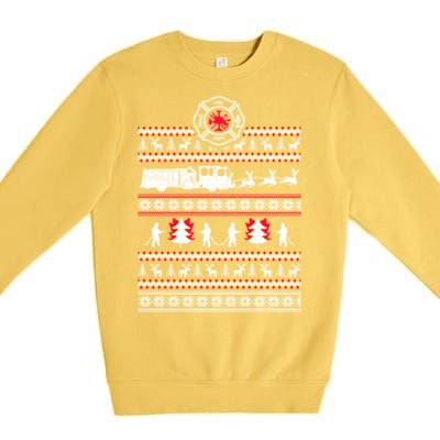 Firefighter Ugly Christmas Sweater Premium Crewneck Sweatshirt