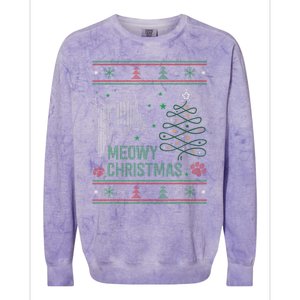 Funny Ugly Christmas Sweater Meowy Catmas Merry Catmas Xmas Colorblast Crewneck Sweatshirt