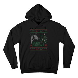 Funny Ugly Christmas Sweater Meowy Catmas Merry Catmas Xmas Hoodie