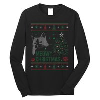 Funny Ugly Christmas Sweater Meowy Catmas Merry Catmas Xmas Long Sleeve Shirt