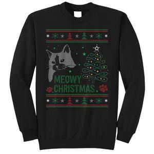 Funny Ugly Christmas Sweater Meowy Catmas Merry Catmas Xmas Sweatshirt