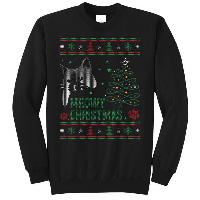 Funny Ugly Christmas Sweater Meowy Catmas Merry Catmas Xmas Sweatshirt