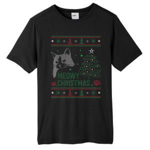 Funny Ugly Christmas Sweater Meowy Catmas Merry Catmas Xmas Tall Fusion ChromaSoft Performance T-Shirt