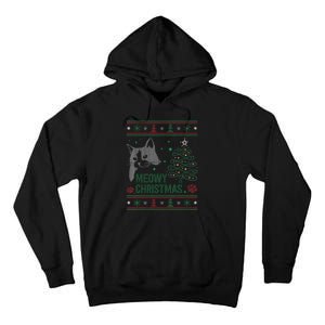 Funny Ugly Christmas Sweater Meowy Catmas Merry Catmas Xmas Tall Hoodie