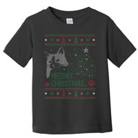 Funny Ugly Christmas Sweater Meowy Catmas Merry Catmas Xmas Toddler T-Shirt