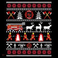 Firefighter Ugly Christmas Sweater Fireman Fire Departt Tall T-Shirt