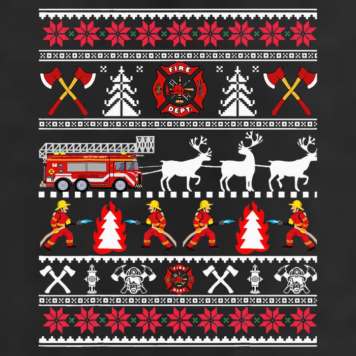 Firefighter Ugly Christmas Sweater Fireman Fire Departt 11oz C Handle Ceramic Mug