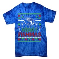 Fishing Ugly Christmas Bass Fish Merry Fishmas Funny Gift Tie-Dye T-Shirt