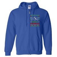 Fishing Ugly Christmas Bass Fish Merry Fishmas Funny Gift Full Zip Hoodie