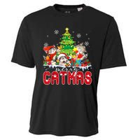 Funny Ugly Christmas Shirts Catmas Kitten Owners Santa Hat Cooling Performance Crew T-Shirt