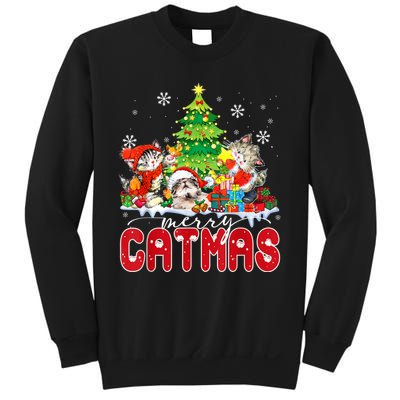 Funny Ugly Christmas Shirts Catmas Kitten Owners Santa Hat Sweatshirt