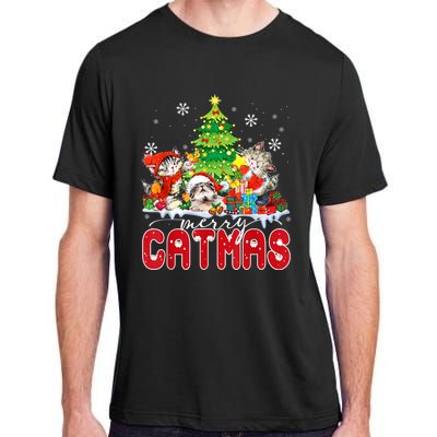 Funny Ugly Christmas Shirts Catmas Kitten Owners Santa Hat Adult ChromaSoft Performance T-Shirt