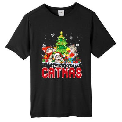 Funny Ugly Christmas Shirts Catmas Kitten Owners Santa Hat Tall Fusion ChromaSoft Performance T-Shirt