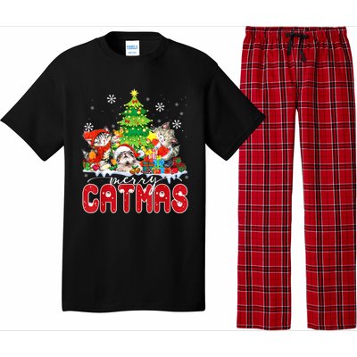 Funny Ugly Christmas Shirts Catmas Kitten Owners Santa Hat Pajama Set