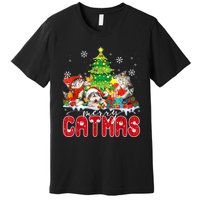 Funny Ugly Christmas Shirts Catmas Kitten Owners Santa Hat Premium T-Shirt