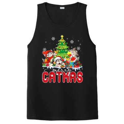 Funny Ugly Christmas Shirts Catmas Kitten Owners Santa Hat PosiCharge Competitor Tank