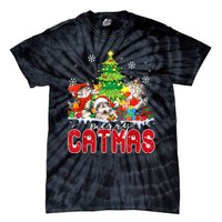 Funny Ugly Christmas Shirts Catmas Kitten Owners Santa Hat Tie-Dye T-Shirt