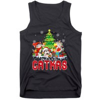 Funny Ugly Christmas Shirts Catmas Kitten Owners Santa Hat Tank Top