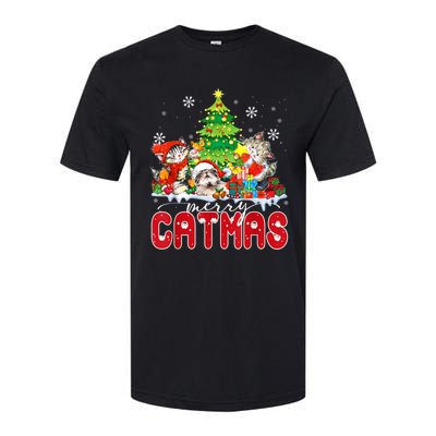 Funny Ugly Christmas Shirts Catmas Kitten Owners Santa Hat Softstyle CVC T-Shirt