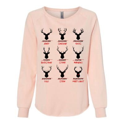 Funny Ugly Christmas Top Deer Hunter SantaS Reindeer Jerky Womens California Wash Sweatshirt