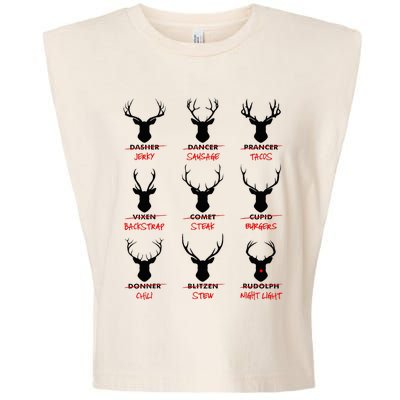 Funny Ugly Christmas Top Deer Hunter SantaS Reindeer Jerky Garment-Dyed Women's Muscle Tee