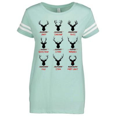 Funny Ugly Christmas Top Deer Hunter SantaS Reindeer Jerky Enza Ladies Jersey Football T-Shirt