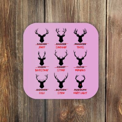 Funny Ugly Christmas Top Deer Hunter SantaS Reindeer Jerky Coaster