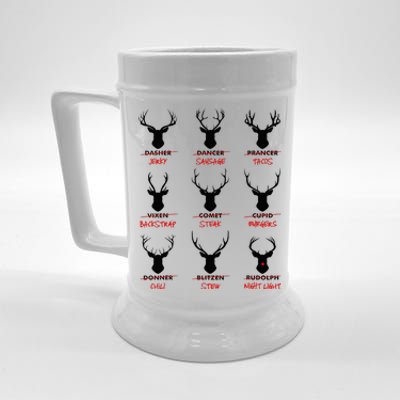 Funny Ugly Christmas Top Deer Hunter SantaS Reindeer Jerky Beer Stein