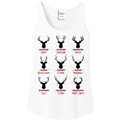 Funny Ugly Christmas Top Deer Hunter SantaS Reindeer Jerky Ladies Essential Tank