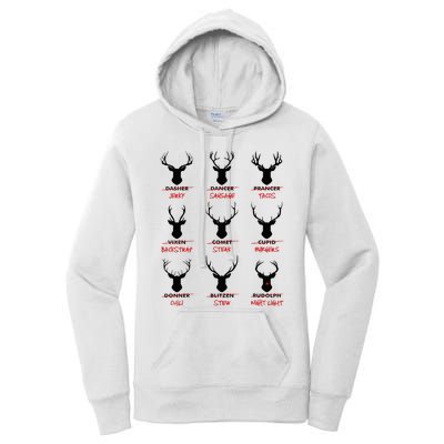 Funny Ugly Christmas Top Deer Hunter SantaS Reindeer Jerky Women's Pullover Hoodie