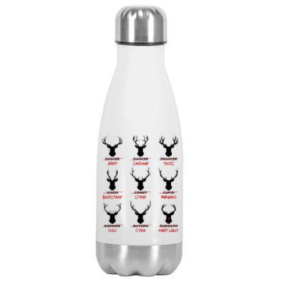 Funny Ugly Christmas Top Deer Hunter SantaS Reindeer Jerky Stainless Steel Insulated Water Bottle