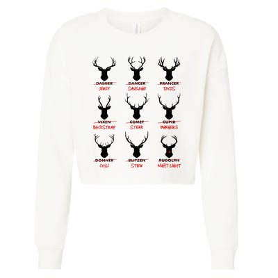 Funny Ugly Christmas Top Deer Hunter SantaS Reindeer Jerky Cropped Pullover Crew