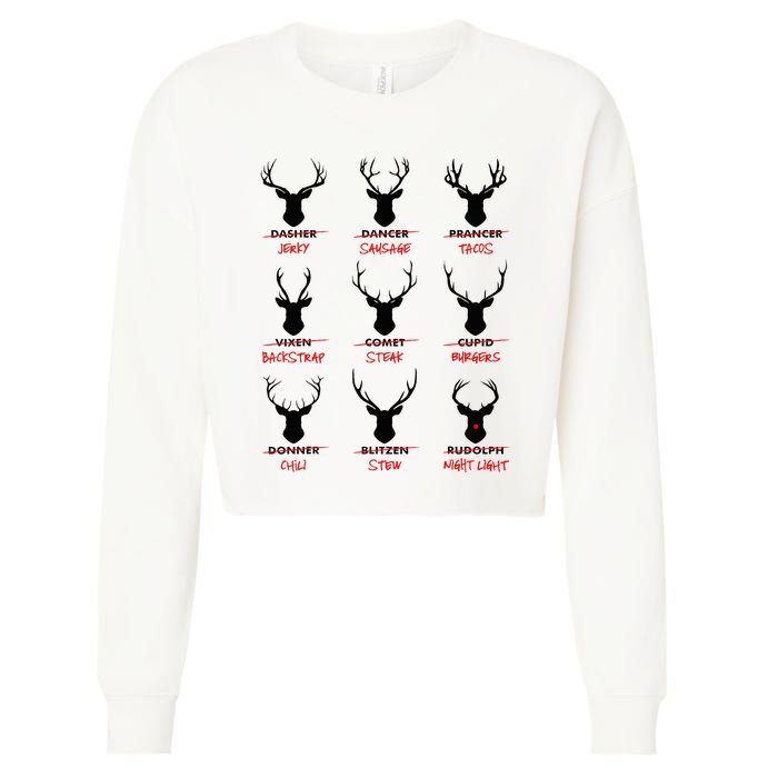 Funny Ugly Christmas Top Deer Hunter SantaS Reindeer Jerky Cropped Pullover Crew