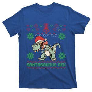 Funny Ugly Christmas Sweater Design Santasaurus Rex Dinosaur Cool Gift T-Shirt