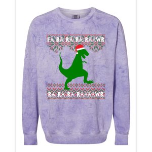 Funny Ugly Christmas Tyrannosaurus Rex Dinosaur Cute Gift Colorblast Crewneck Sweatshirt