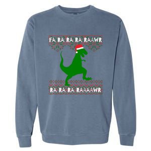 Funny Ugly Christmas Tyrannosaurus Rex Dinosaur Cute Gift Garment-Dyed Sweatshirt