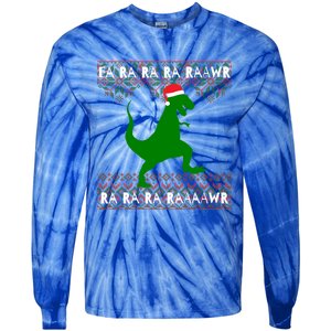 Funny Ugly Christmas Tyrannosaurus Rex Dinosaur Cute Gift Tie-Dye Long Sleeve Shirt